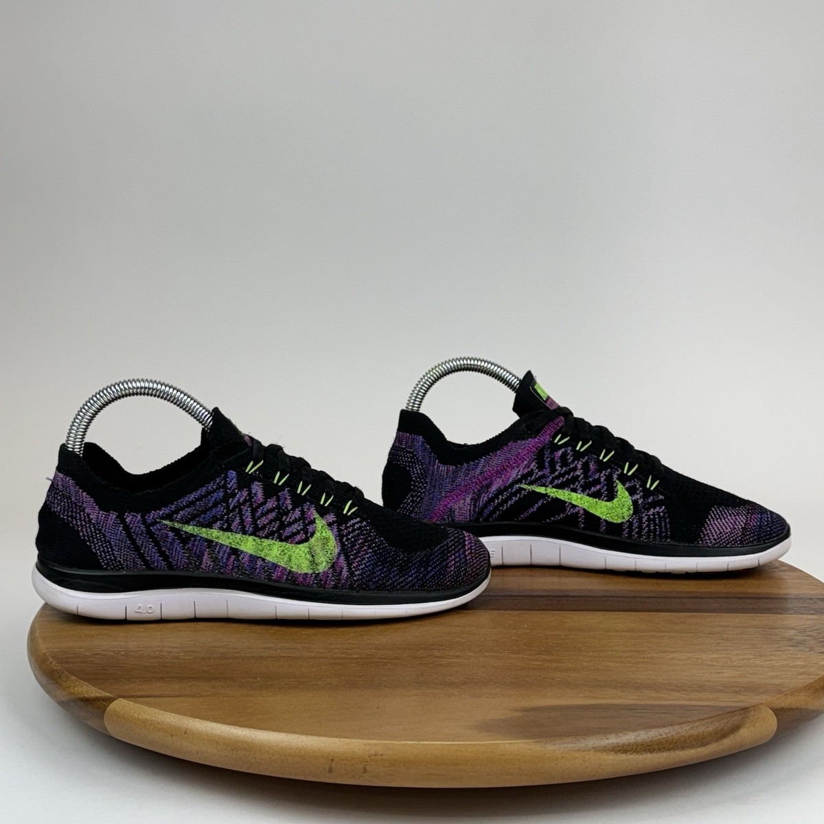 Womens Nike Free Flyknit Purple Athletic Running Sneakers
