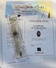 Vintage Swatch Watch 1993 Collector's Club SCRIBBLE GZ124 w/Certificate