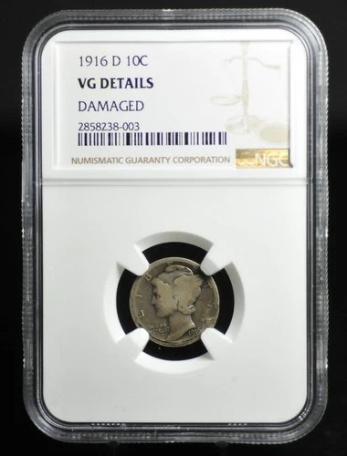 1916-D NGC VG Details Mercury Dime