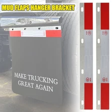 2x Mud Flaps Alloy Aluminum Top Hanger Reflector Holder Mount Semi Truck Trailer