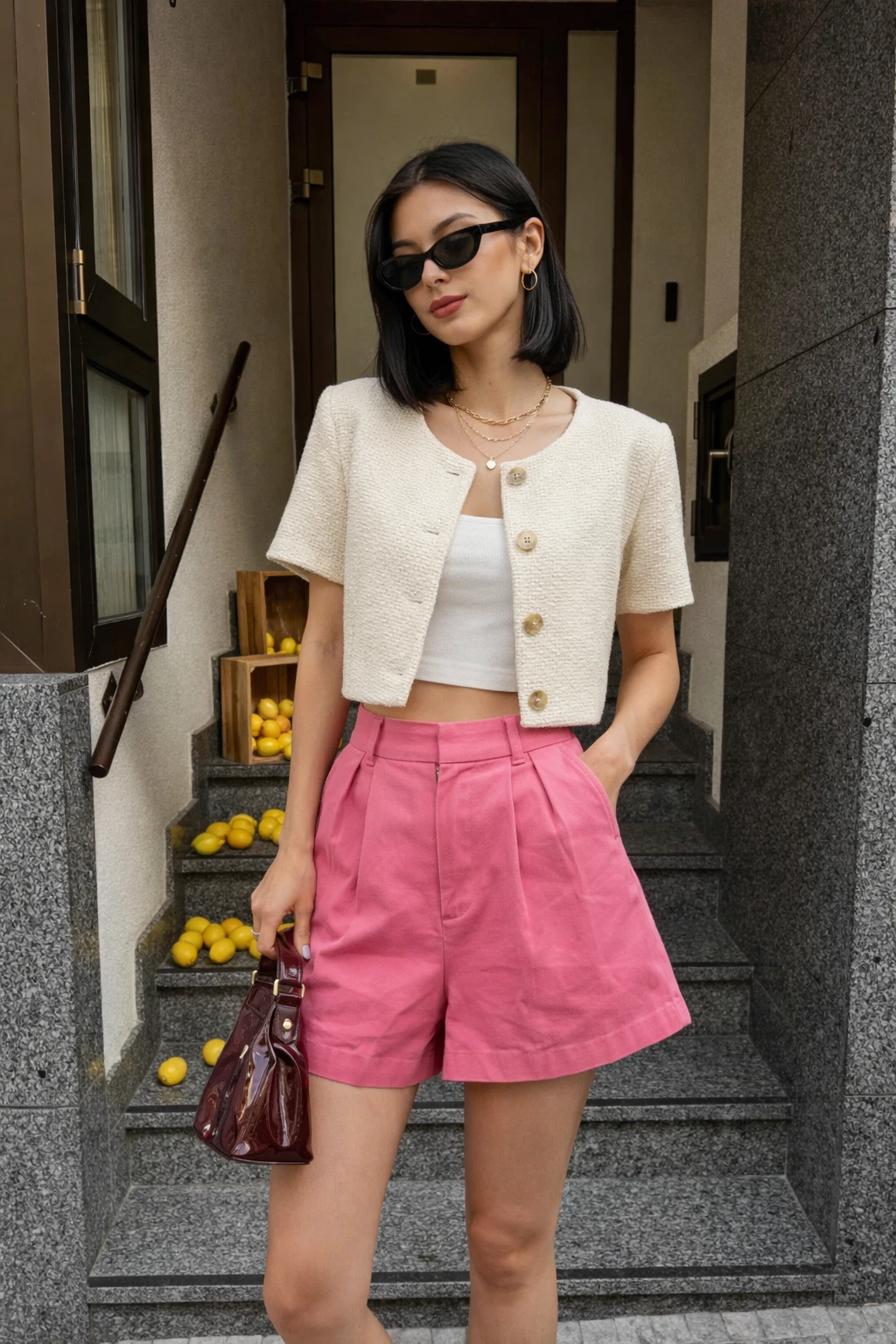 Zara Women’s S High Waisted Pleated Shorts Pink Linen Blend Classic Coastal New
Opens in a new windo