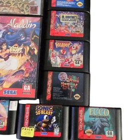 Sega Genesis Working Lot Of (13) Games Taz Bubsy Alladin And More