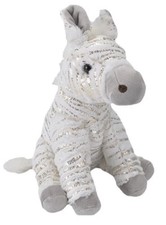 Wild Republic Stuffed Zebra Plush Animal 7" Small Gold Foil White