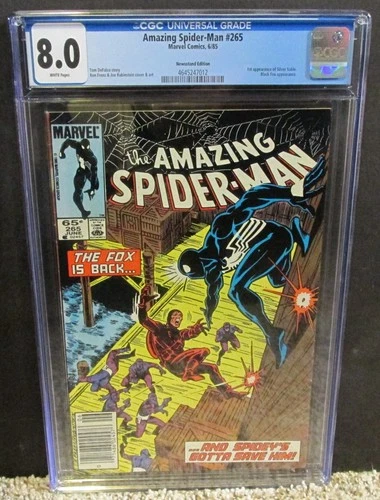 AMAZING SPIDER-MAN #265 CGC 8.0 1985 1st App SILVER SABLE! NEWSSTAND EDITION!