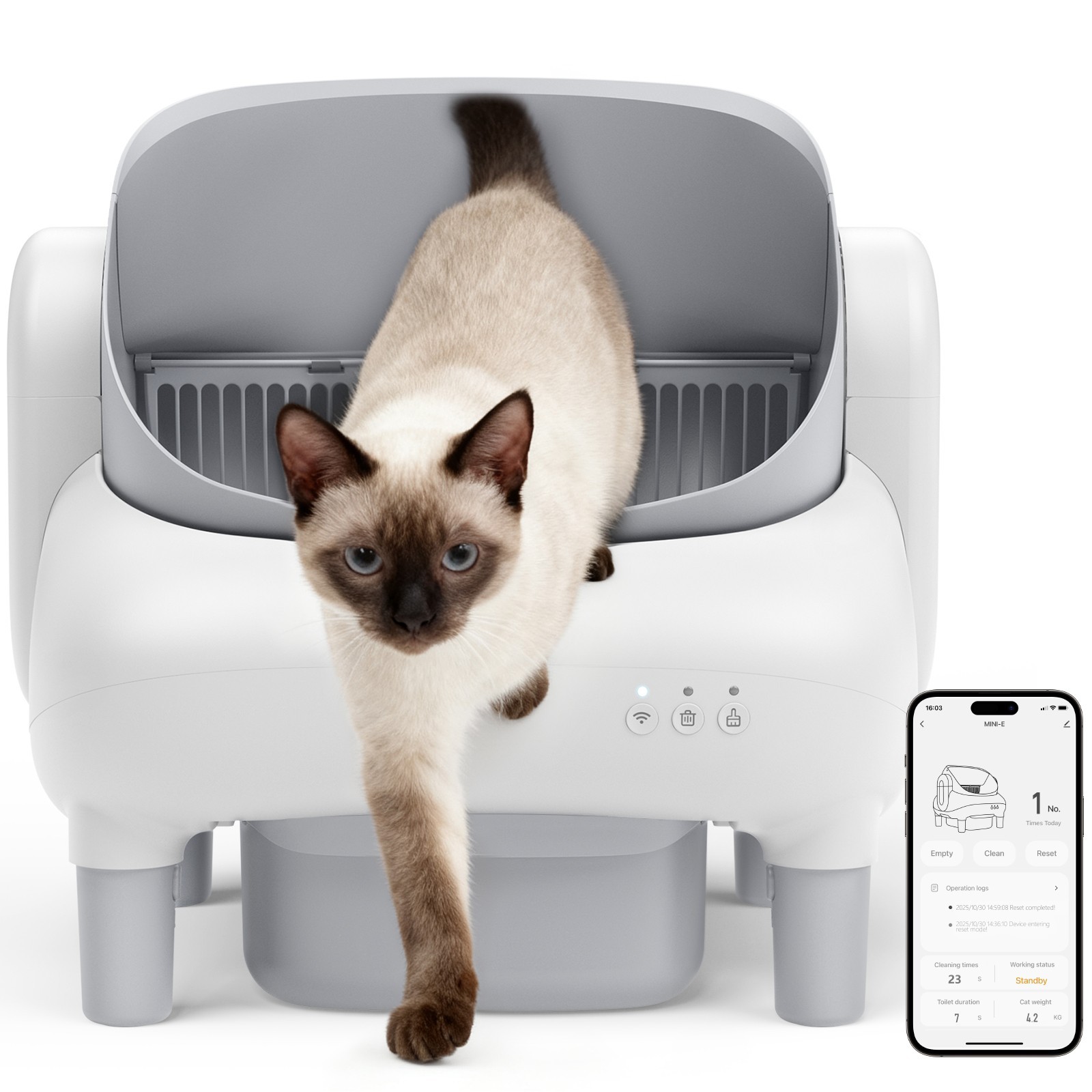 ,open Top Self Cleaning Litter Box With App Control