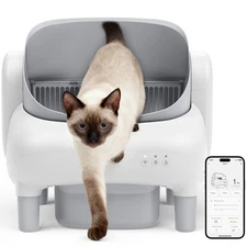 Automatic Litter Box,Open Top Self Cleaning Litter Box with App Control