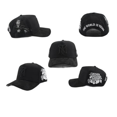 Gorra De Lujo Scarface Tony Montana Visera De Suede Negra Lucky Hats