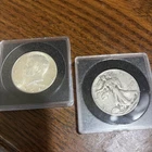 1964 kennedy half dollar / 1946 half dollar coin silver / with cases
