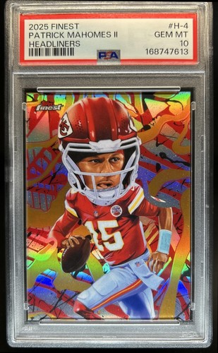 2025 Topps Finest Patrick Mahomes II Headliners SP #H-4 Chiefs PSA 10 GEM MINT