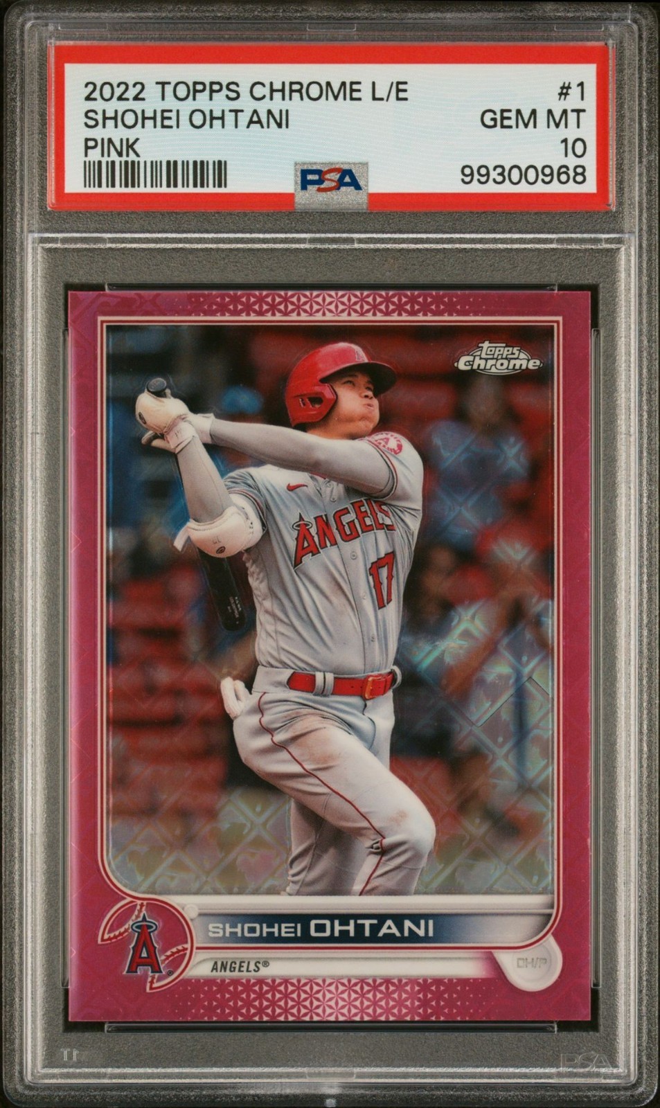 Shohei Ohtani 2022 Topps Chrome L/E Logofractor Pink #1 198 /199 PSA 10