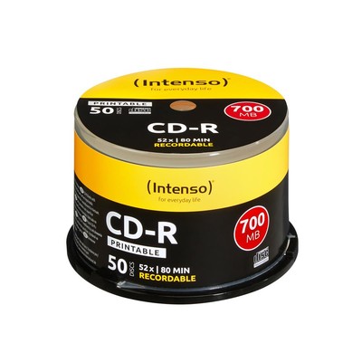 Intenso CD-R 700 MB/80 min. bedruckbar Cakebox/Spindel mit 50 Discs Rohlinge