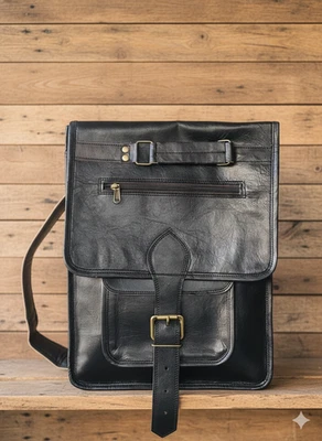 Grand sac de sport pour ordinateur portable Travel Premium en cuir de chèvre ... - Photo 1/4