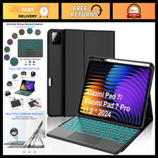 Wireless Bluetooth Keyboard Case for 11.2" Tablet, 7 Color Backlit, Magnetic, Mu