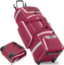 81L Rolling Baseball Bag with Wheels, Softball Catchers Gear Bags for 4 Bats (Fi