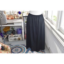 Vintage Sears Black Half Slip Nylon Lace Hem USA 70s 80s Waist 28-32
