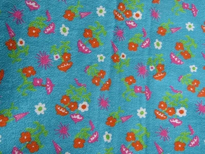 coupon tissu vintage style éponge bouclette tissu fin larg 90 cm, long 145 cm - Photo 1/4