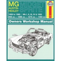 MG Midget Austin-Healey Sprite 1958-1980 MK I II II IV Workshop Manual Haynes