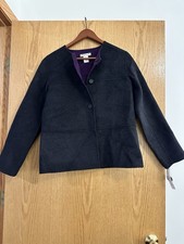 Pendleton Women s Charcoal 100 Merino Wool Lined Button Jacket Short Size S