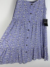 NWT Forever 21 Floral Buttoned Babydoll Mini Dress Lavender Women's Size Medium