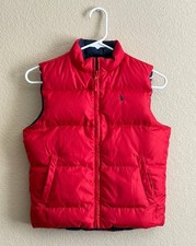 POLO Ralph Lauren Reversible Down Puffer Vest Boys Size 6 Red Blue Versatile
