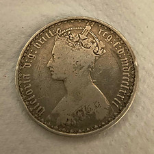 1872 Queen Victoria Gothic Florin 2 Shillings Sterling Silver .925 10.94g