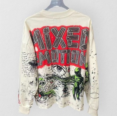 NEW 2026 Mixed Emotion ''Art Club'' Cream Graphic Long Sleeve Cotton S-XL