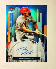 Thomas Saggese 2025 Topps Finest RC AUTO BLUE REFRACTOR 69/99 Cardinals FA-TS T6