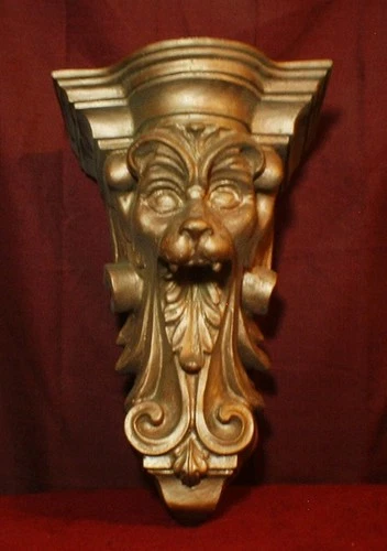 LG Vintage ARCHITECTURAL CORBEL Statue GRIFFIN LION Figural GOTHIC MANSION SHELF