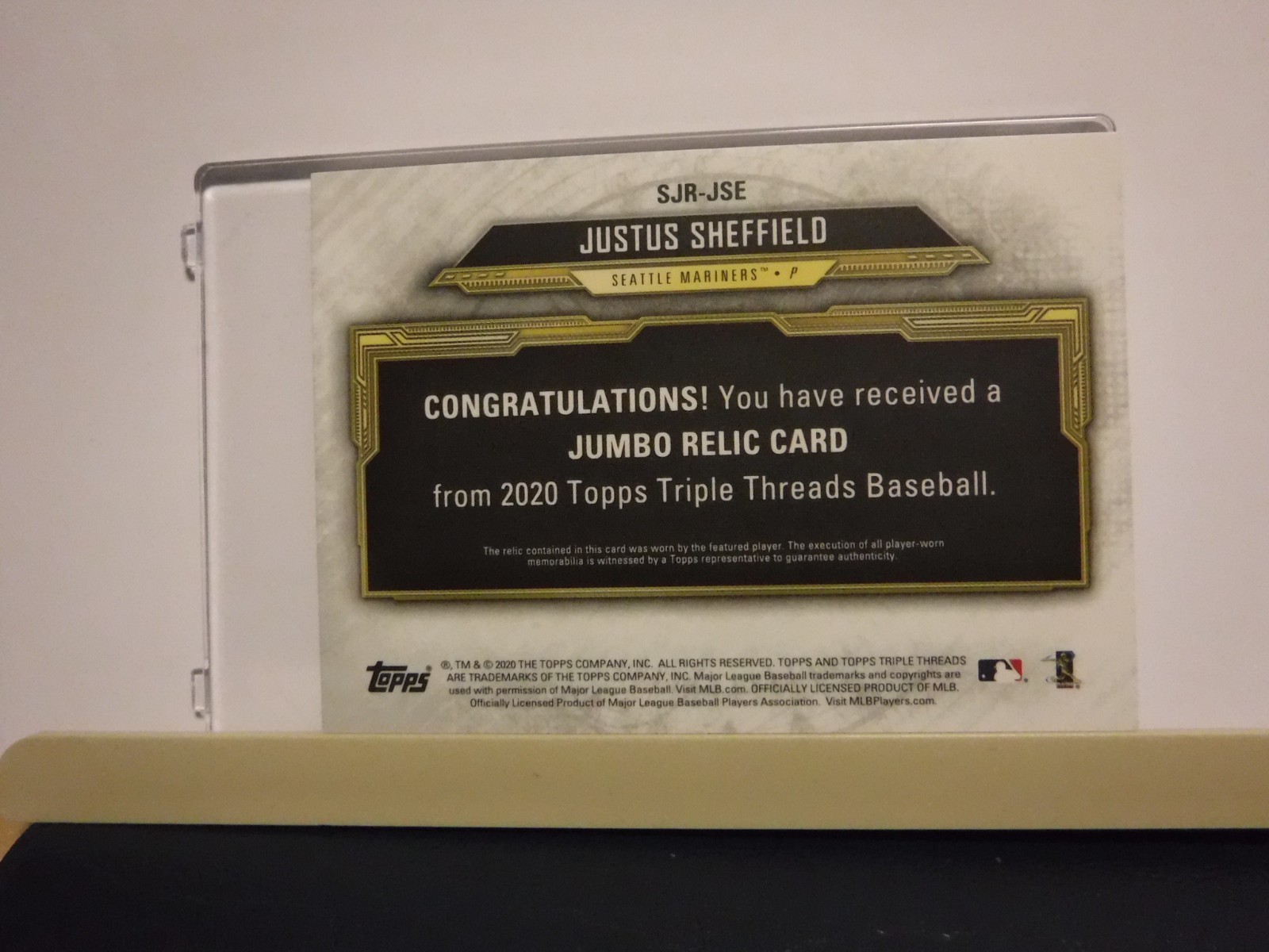 Mariners:  Taylor Ward Patch-Auto #089/199 & BONUS Justus Sheffield Patch #01/36 view 4