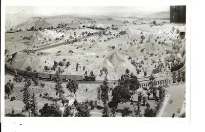 RPPC Real Photo Postcard  Santa Fe Railroad Exhibit Miniature trains