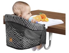 Hook-On High Chair with Tray Clip On Table Seat For Babies - Black Open Box