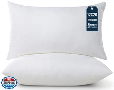 Utopia Bedding Throw Pillows (Pack of 2, White), 12 x 20 Inches Indoor Decora