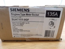 Siemens Ringless Type Meter Socket 135 A 4 Jaw Surface Mount SUAT111‑0GF-READ!