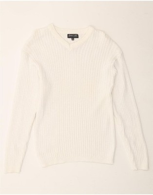 JOHN F GEE Womens V-Neck Jumper Sweater IT 48/50 XL White Cotton AE10