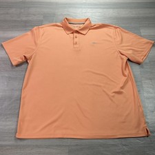 Ariat AriatTEK Polo Shirt Mens Medium Orange Solid Performance Knit Golf Top