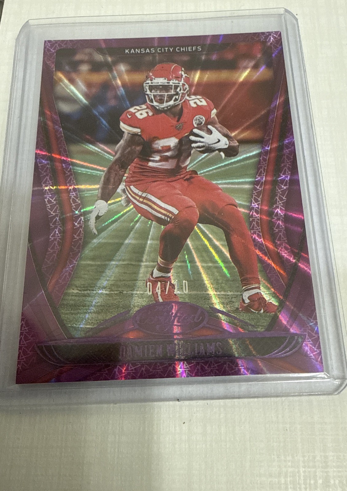 2020 Panini Certified Damien Williams Mirror Purple Etch FOTL SSP /10 Chiefs #56