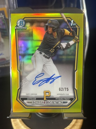 Edward Florentino [Yellow Refractor] #CPA-EF 2026 Bowman Chrome Prospect Autograph card