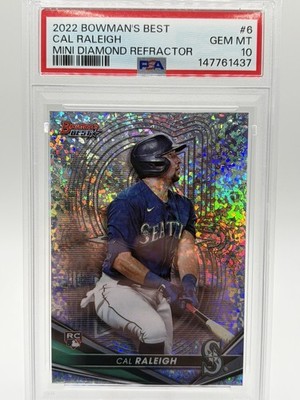 2022 Bowman's Best - Cal Raleigh Mini-Diamond Refractor /299 (RC) Rookie PSA 10