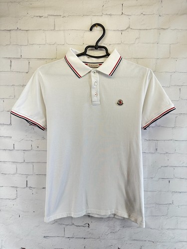 MONCLER LUXURY CASUAL MEN POLO SHIRT JERSEY ORIGINAL SIZE M SLIM FIT