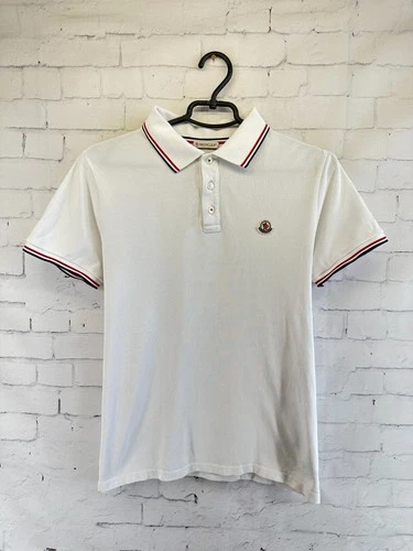 MONCLER LUXURY CASUAL MEN POLO SHIRT JERSEY ORIGINAL SIZE M SLIM FIT