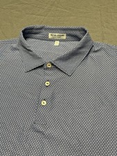 Peter Millar Polo Shirt Mens XL Blue Summer Comfort Performance Geometric EUC
