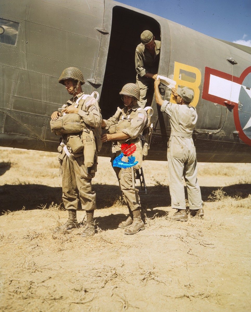 WWII Color US Airborne and Paratroops training is USA and North
