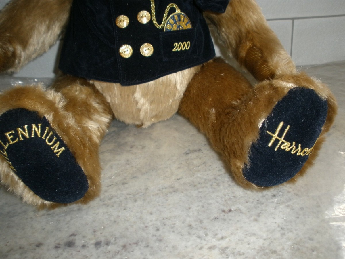 Harrods Millennium Teddy Bear 2000 Fully Jointed Stuffed