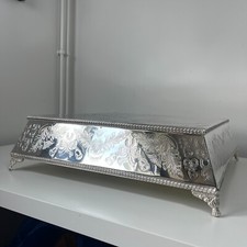 Silberhochzeit Tortenständer Vintage Profi Eckig 30 x 30 cm mit Etui