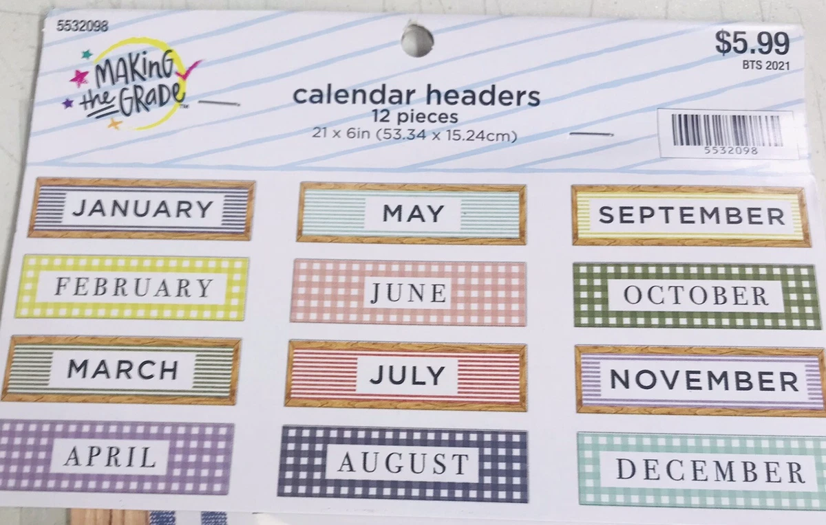 Classroom Calendar Headers Hobby Lobby NEW | eBay