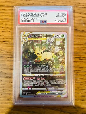 PSA 10! Leafeon VStar GG35/GG70 Crown Zenith S&V Illustration Rare