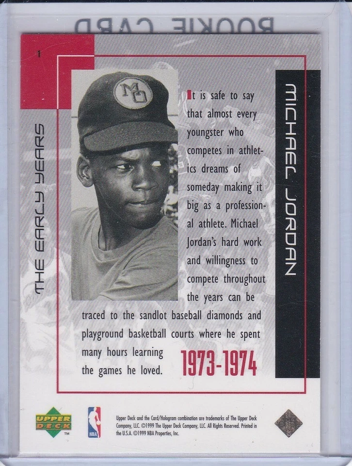 TARJETA DE NOVATO MICHAEL JORDAN Niño Pequeño MJ Béisbol RC Cubierta Superior CHICAGO BULLS Foto 2 de 2