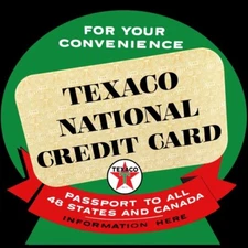 Texaco Gas National Credit Card DIECUT NEW 28" Wide Sign USA STEEL XL Size 7 lbs