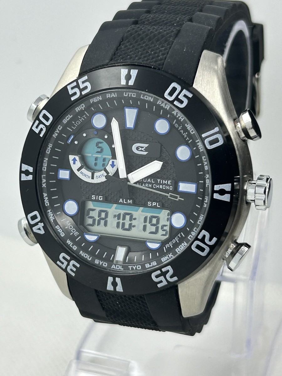 Men's CX By Croton CX328043 Men's Sport Black Silicone Analog