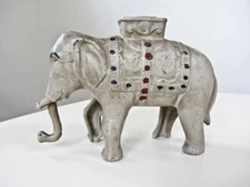 Vintage A.C. Williams "Elephant with Howdah" Cast Iron Bank, AS IS
